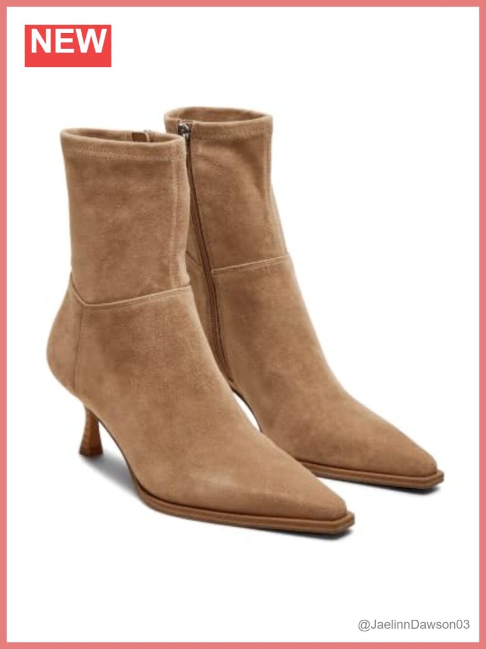 Kitten Heel Ankle Boots Pointed Toe Faux Suede Booties
